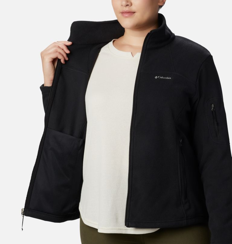 Columbia Fleece Jacket Black Zip Front (Womens 1X)