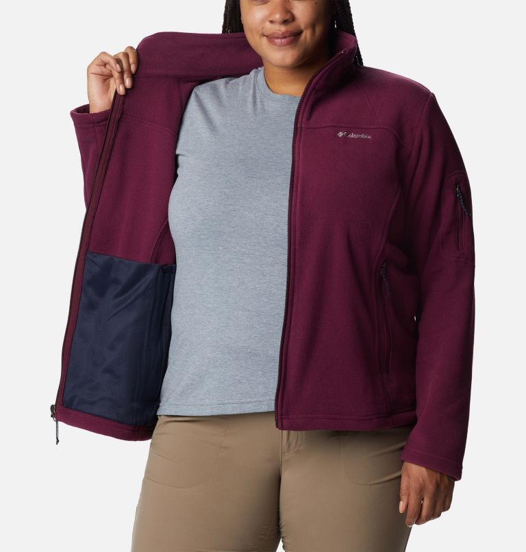 Thumbnail: Women's Fast Trek II Fleece Jacket - Plus Size, Color: Marionberry, image 5