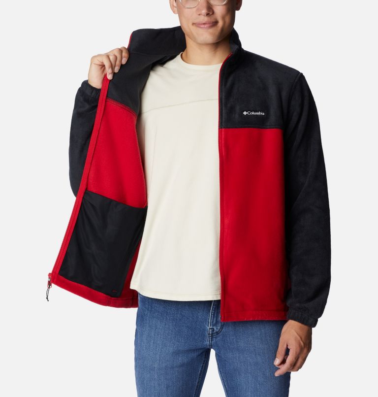 Men's Steens Mountain 2.0 Full Zip Fleece Jacket, Color: Black, Mountain Red, image 5