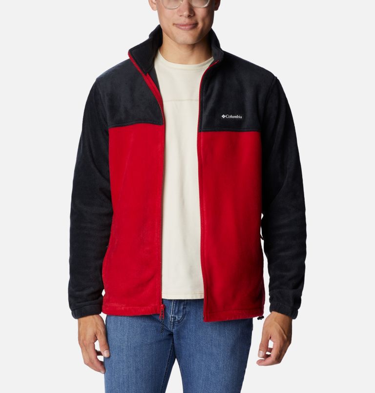 Men's Steens Mountain 2.0 Full Zip Fleece Jacket, Color: Black, Mountain Red, image 7