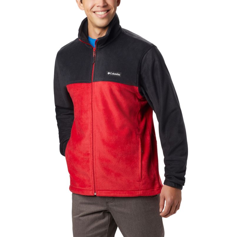Men's Steens Mountain 2.0 Full Zip Fleece Jacket, Color: Black, Mountain Red, image 1