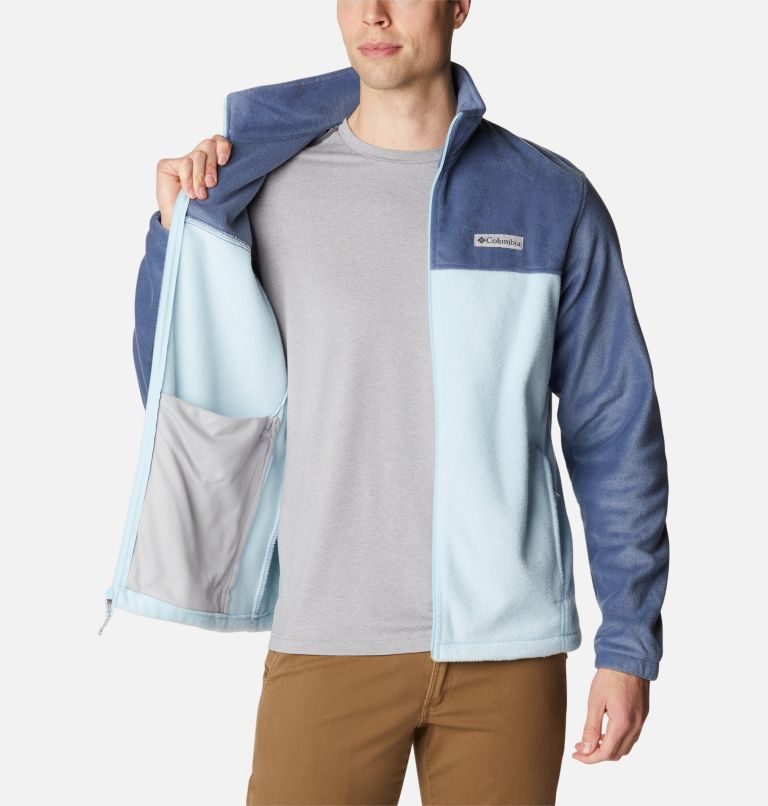 Men's Steens Mountain 2.0 Full Zip Fleece Jacket, Color: Dark Mountain, Sky Blue, image 5