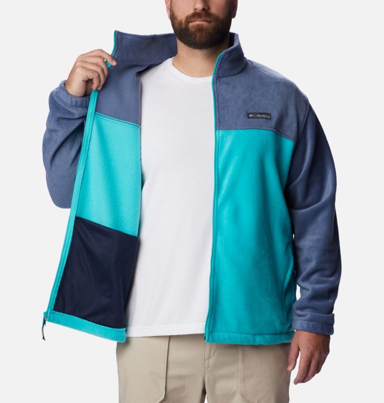 Polaire à fermeture éclair complète 2.0 Steens Mountain pour homme – Large, Color: Dark Mountain, Bright Aqua, image 5