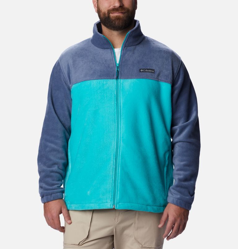 Men’s Steens Mountain 2.0 Full Zip Fleece Jacket - Big, Color: Dark Mountain, Bright Aqua, image 1
