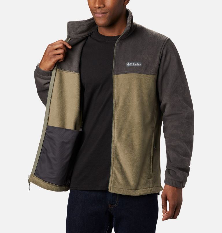 Thumbnail: Men’s Steens Mountain 2.0 Full Zip Fleece Jacket - Tall, Color: Shark, Stone Green, image 6