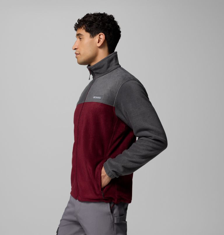 Men’s Steens Mountain 2.0 Full Zip Fleece Jacket - Tall, Color: Shark, Rich Wine, image 4