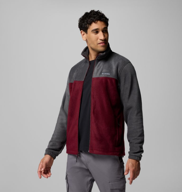 Men’s Steens Mountain 2.0 Full Zip Fleece Jacket - Tall, Color: Shark, Rich Wine, image 5
