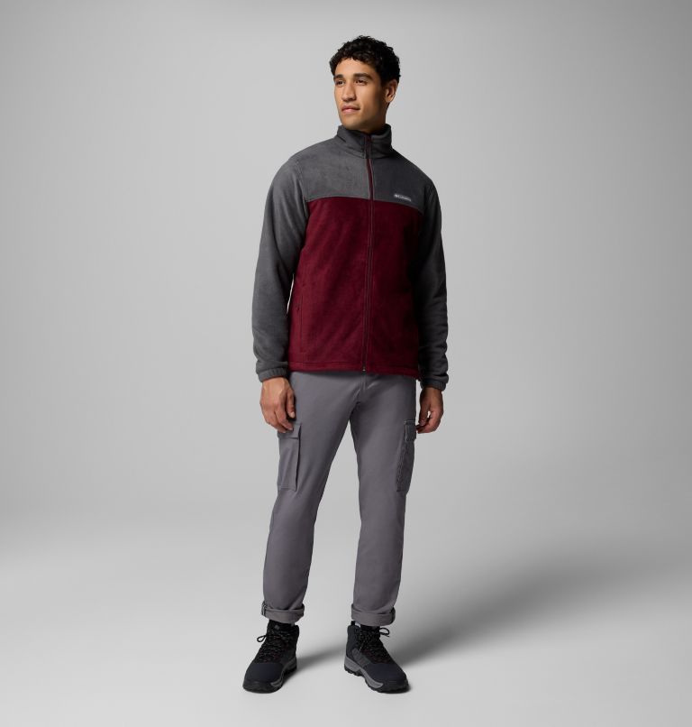 Men’s Steens Mountain 2.0 Full Zip Fleece Jacket - Tall, Color: Shark, Rich Wine, image 8