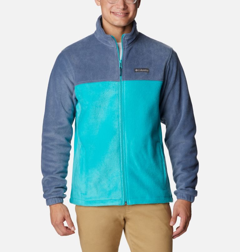 Men’s Steens Mountain 2.0 Full Zip Fleece Jacket - Tall, Color: Dark Mountain, Bright Aqua, image 1