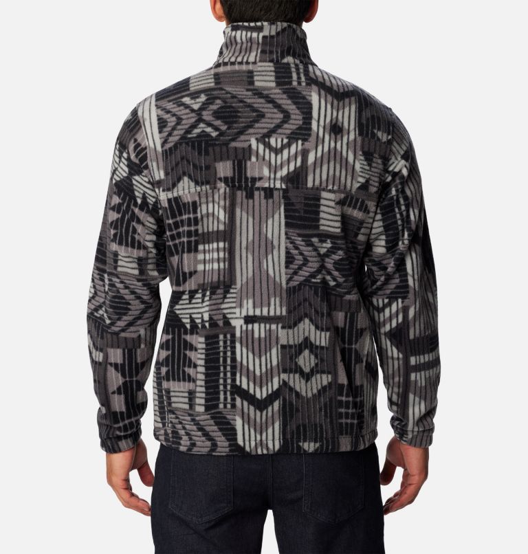 Men’s Steens Mountain Printed Fleece Jacket, Color: Shark Pathways Print, image 2
