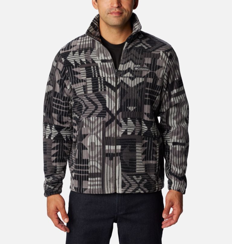 Men’s Steens Mountain Printed Fleece Jacket, Color: Shark Pathways Print, image 1
