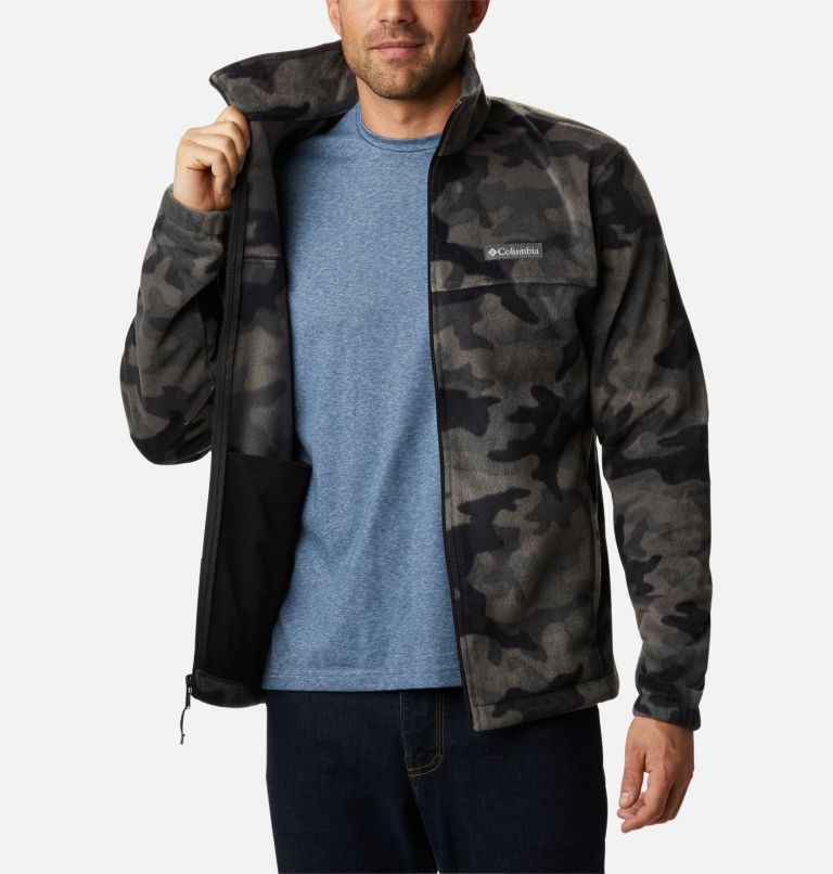 Men’s Steens Mountain Printed Fleece Jacket, Color: Black Camo, image 5