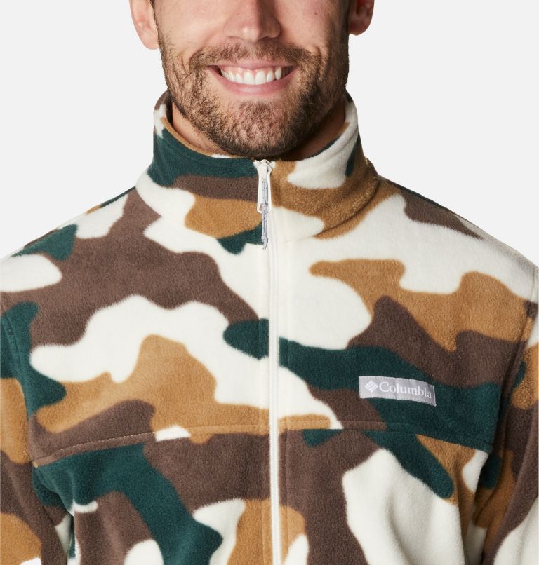 Men’s Steens Mountain Printed Fleece Jacket, Color: Chalk Mod Camo, image 4