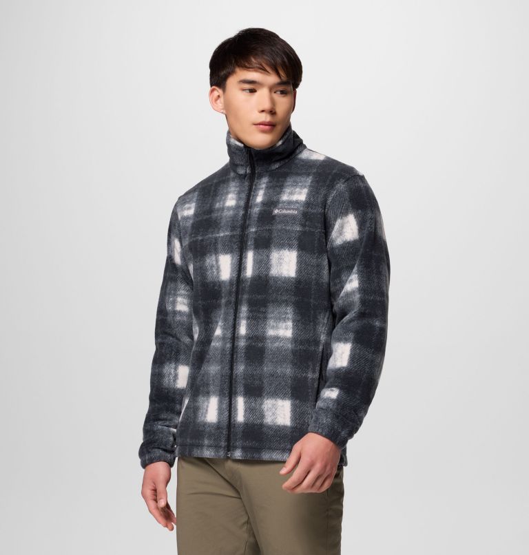 Men’s Steens Mountain Printed Fleece Jacket, Color: Chalk Omblur, image 4