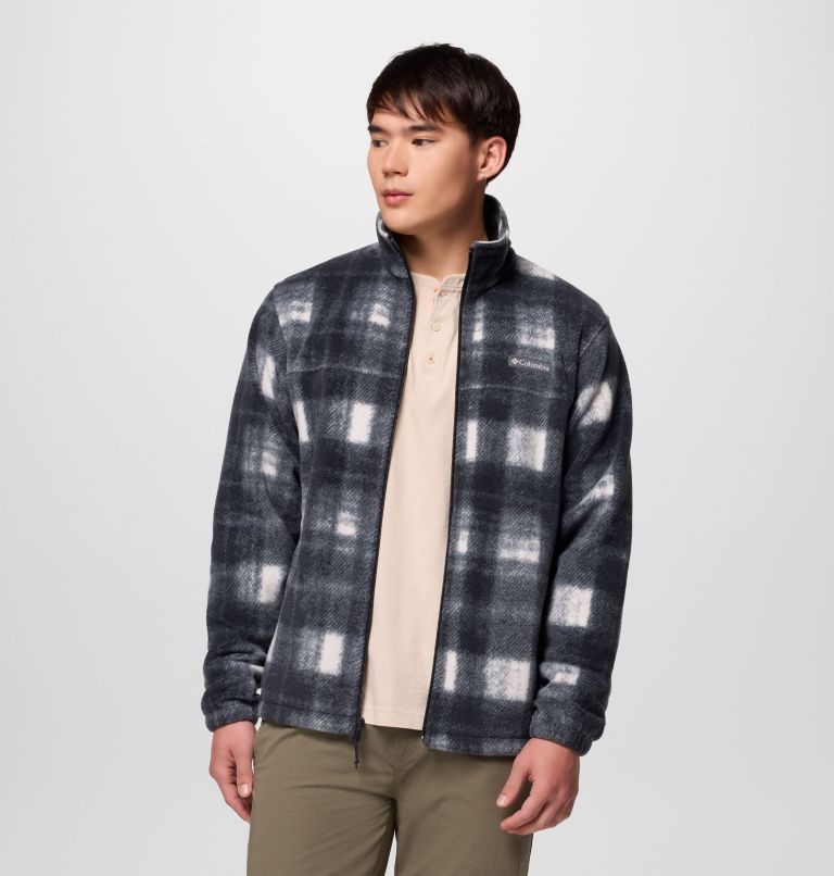 Men’s Steens Mountain Printed Fleece Jacket, Color: Chalk Omblur, image 5