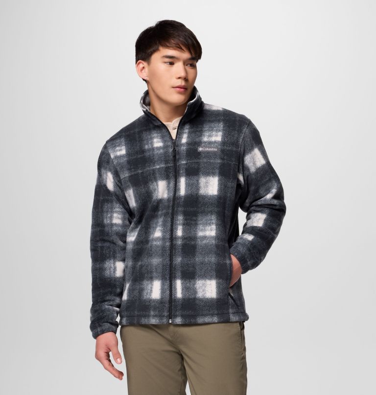 Men’s Steens Mountain Printed Fleece Jacket, Color: Chalk Omblur, image 1