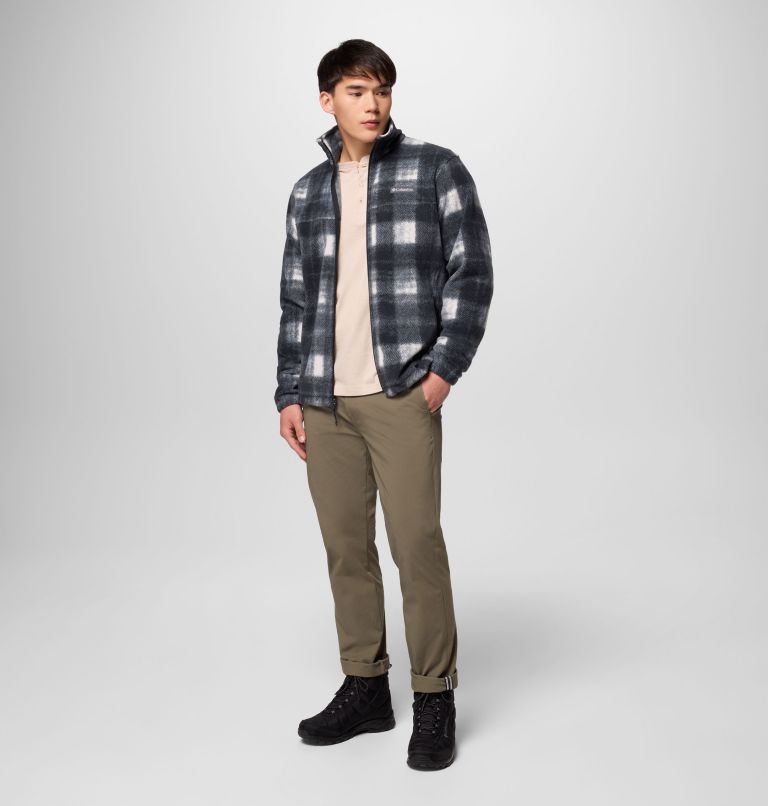 Men’s Steens Mountain Printed Fleece Jacket, Color: Chalk Omblur, image 2