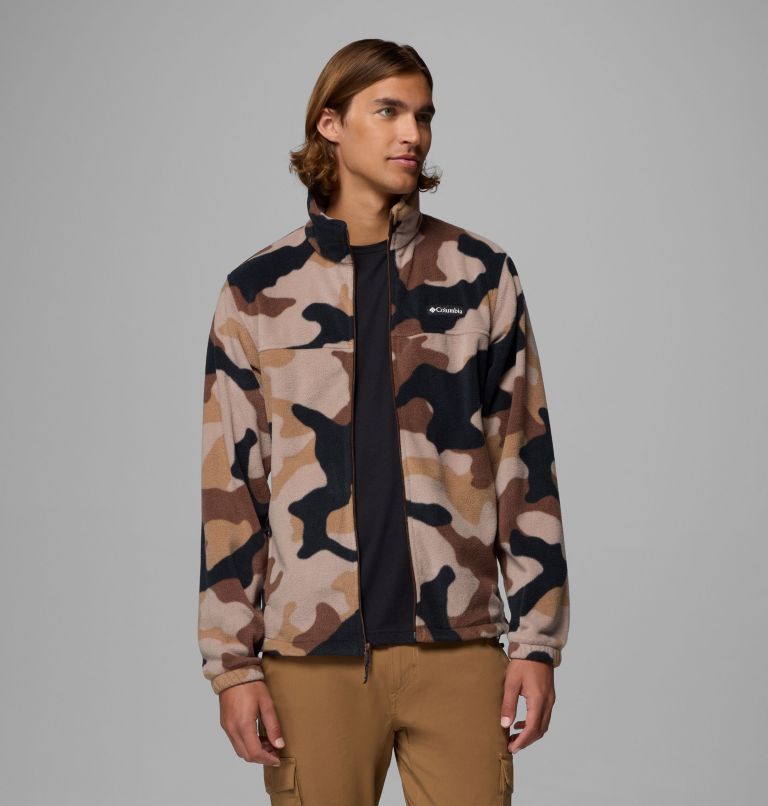 Men’s Steens Mountain Printed Fleece Jacket, Color: Tobacco Mod Camo, image 5
