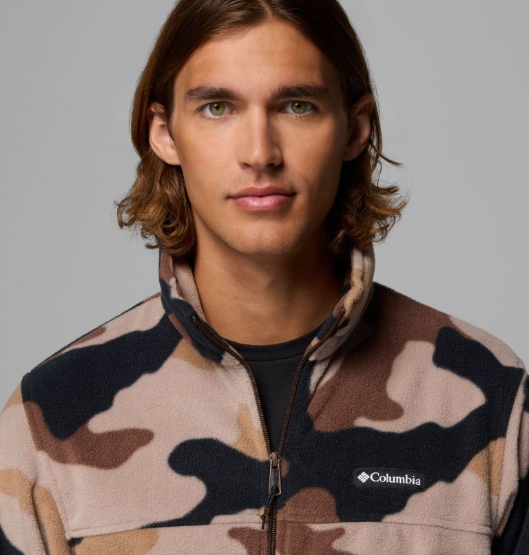 Men’s Steens Mountain Printed Fleece Jacket, Color: Tobacco Mod Camo, image 6