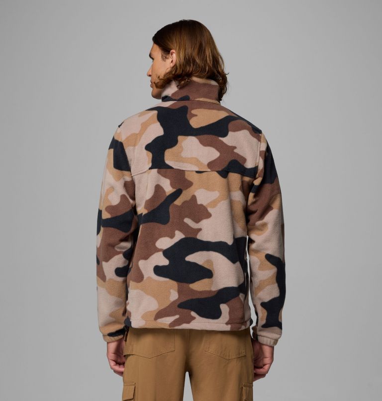 Men’s Steens Mountain Printed Fleece Jacket, Color: Tobacco Mod Camo, image 3