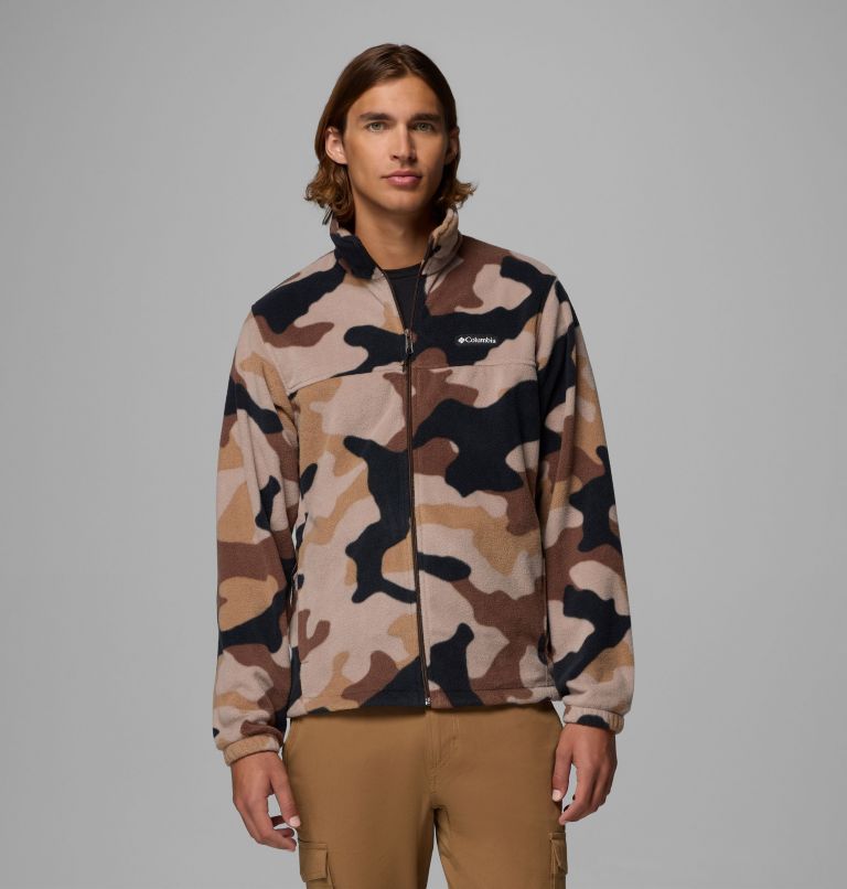 Men’s Steens Mountain Printed Fleece Jacket, Color: Tobacco Mod Camo, image 1