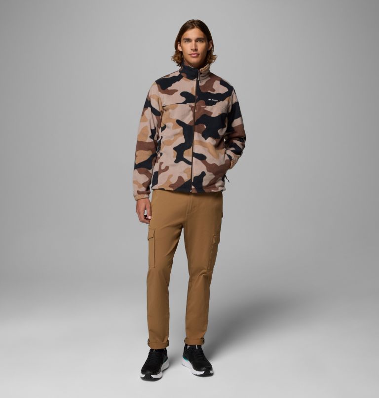Men’s Steens Mountain Printed Fleece Jacket, Color: Tobacco Mod Camo, image 2