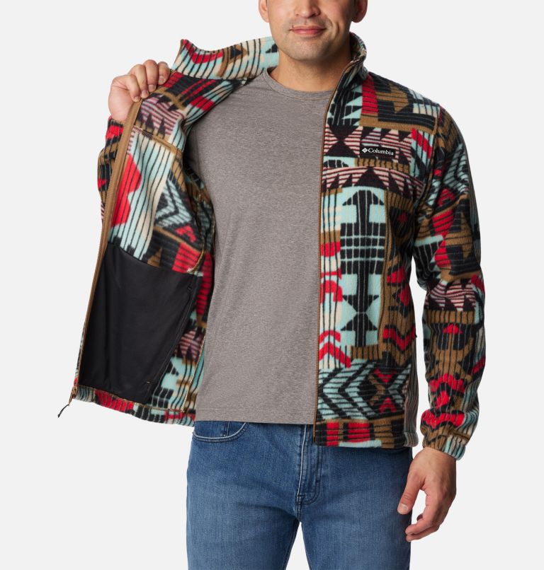 Men’s Steens Mountain Printed Fleece Jacket, Color: Delta Pathways Print, image 5