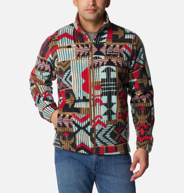 Thumbnail: Men’s Steens Mountain Printed Fleece Jacket, Color: Delta Pathways Print, image 1