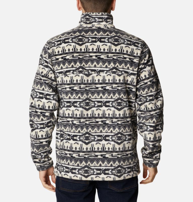 Thumbnail: Men’s Steens Mountain Printed Fleece Jacket, Color: Ancient Fossil 80s Stripe Print, image 2