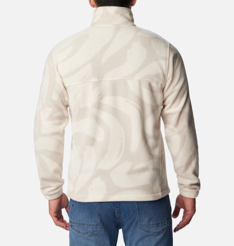 Men’s Steens Mountain Printed Fleece Jacket, Color: Dark Stone Snowdrifts Print, image 2
