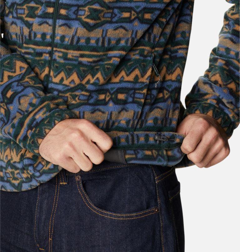 Men’s Steens Mountain Printed Fleece Jacket, Color: Spruce 80s Stripe Print, image 6