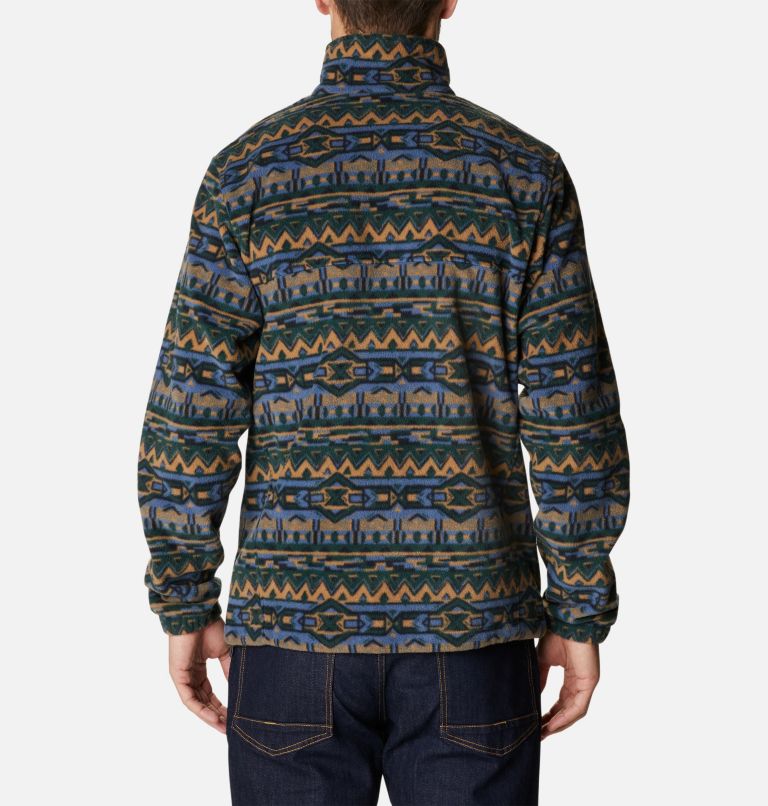 Thumbnail: Men’s Steens Mountain Printed Fleece Jacket, Color: Spruce 80s Stripe Print, image 2