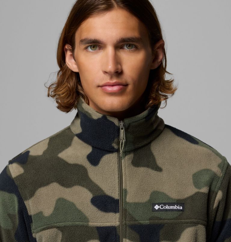 Men’s Steens Mountain Printed Fleece Jacket, Color: Stone Green Mod Camo, image 6