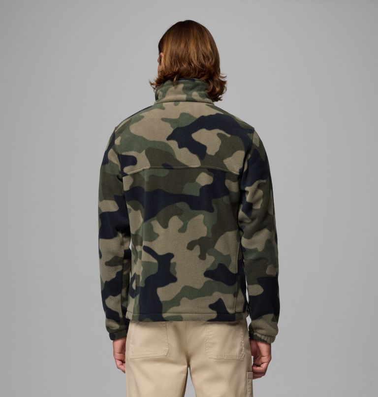 Men’s Steens Mountain Printed Fleece Jacket, Color: Stone Green Mod Camo, image 3