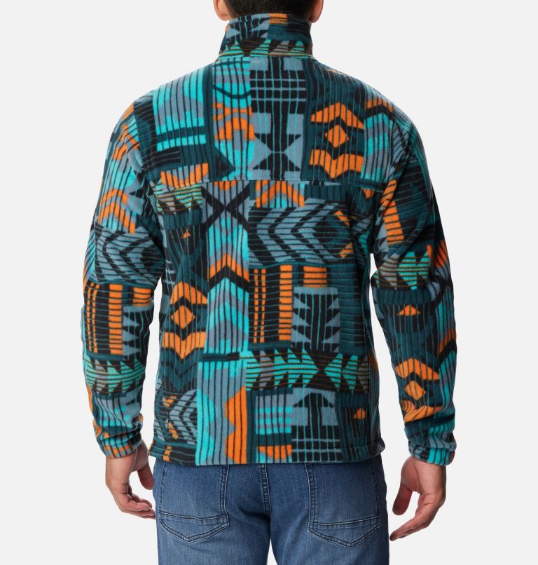 Men’s Steens Mountain Printed Fleece Jacket, Color: Night Wave Pathways Print, image 2