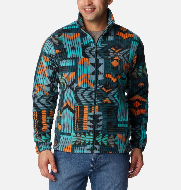 Thumbnail: Men’s Steens Mountain Printed Fleece Jacket, Color: Night Wave Pathways Print, image 1