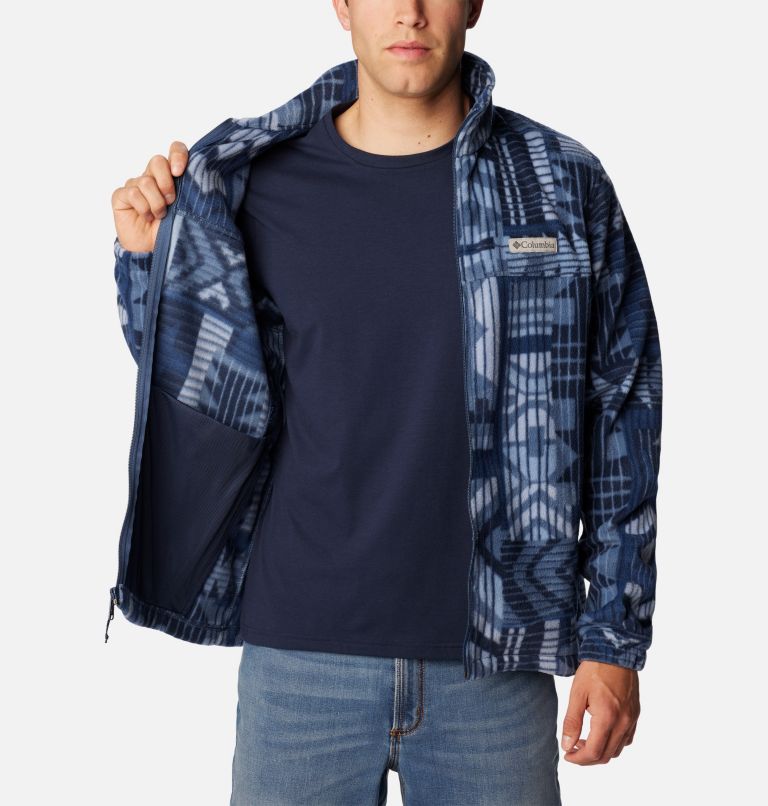 Thumbnail: Men’s Steens Mountain Printed Fleece Jacket, Color: Dark Mountain Pathways Print, image 5