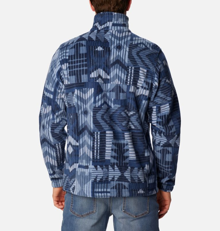 Thumbnail: Men’s Steens Mountain Printed Fleece Jacket, Color: Dark Mountain Pathways Print, image 2