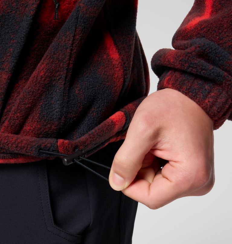 Men’s Steens Mountain Printed Fleece Jacket, Color: Sail Red Omblur, image 7
