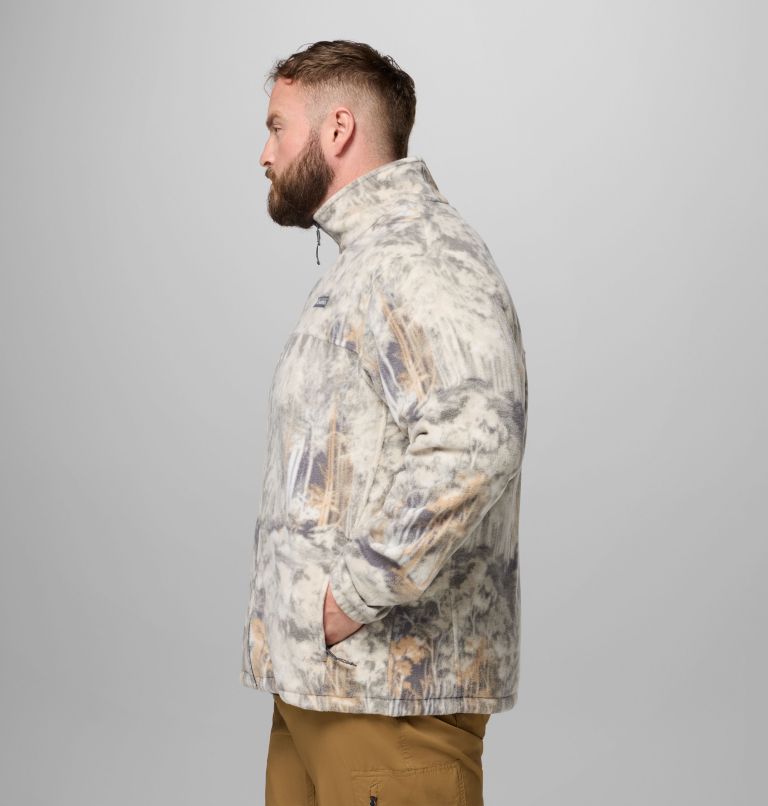 Men's Steens Mountain Printed Fleece Jacket - Big, Color: City Grey Deschutestrees, image 4