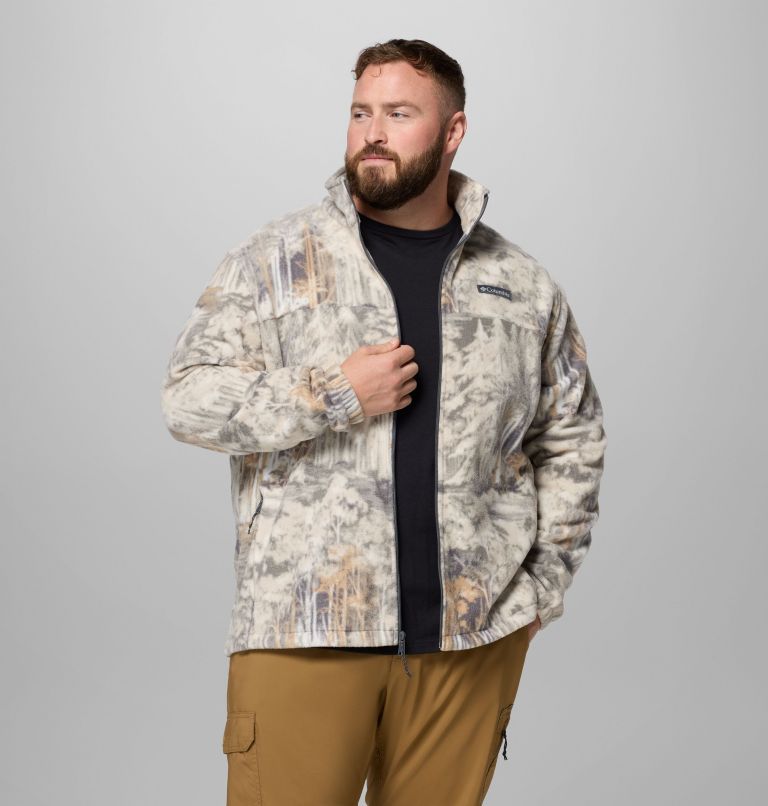 Men's Steens Mountain Printed Fleece Jacket - Big, Color: City Grey Deschutestrees, image 5