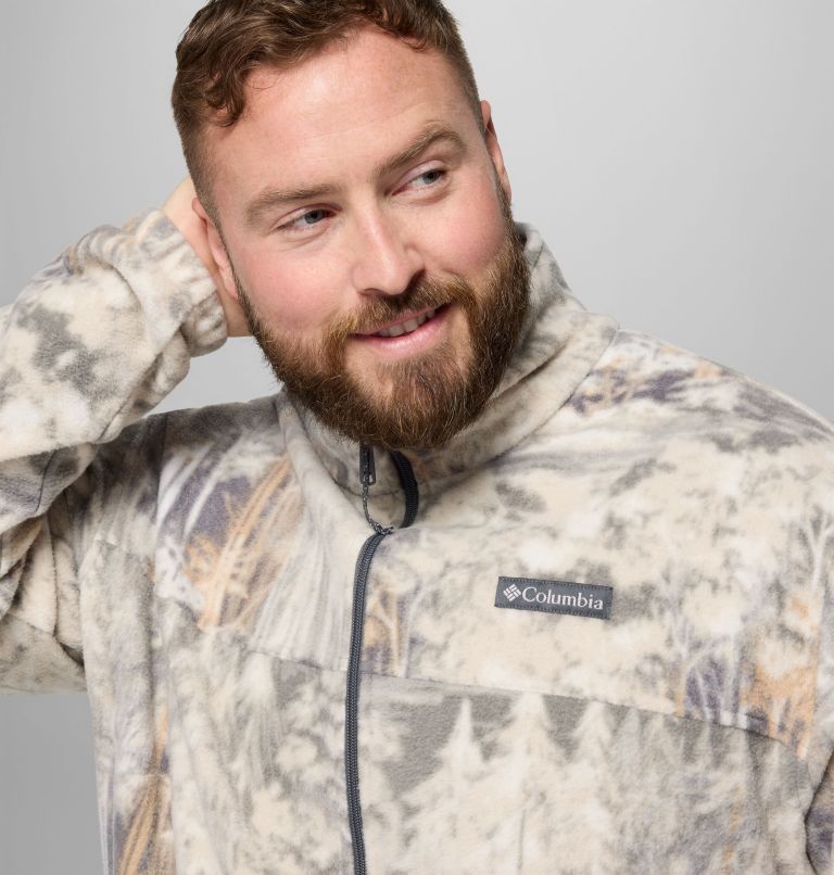 Men's Steens Mountain Printed Fleece Jacket - Big, Color: City Grey Deschutestrees, image 6
