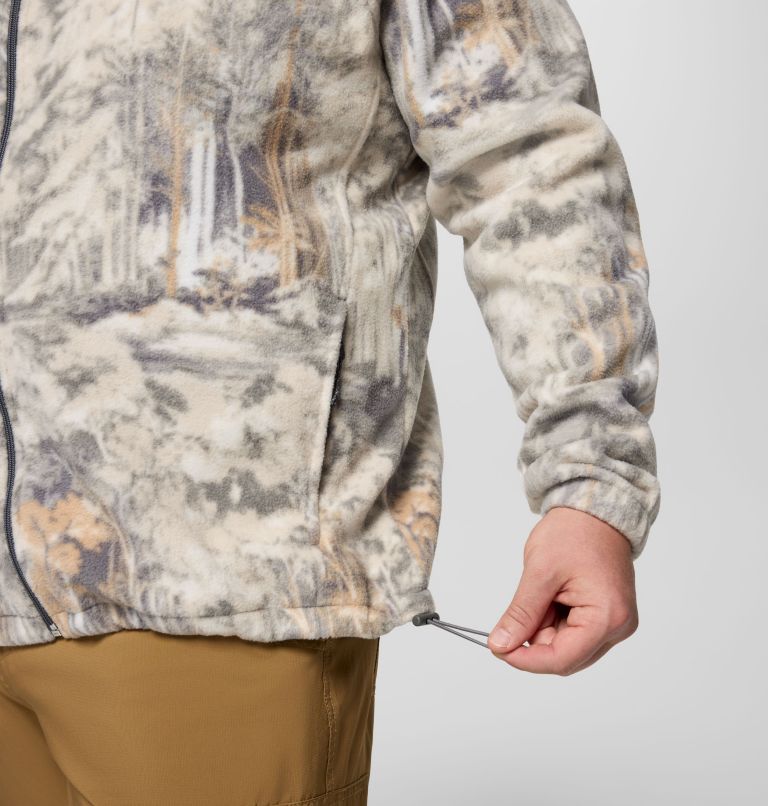 Men's Steens Mountain Printed Fleece Jacket - Big, Color: City Grey Deschutestrees, image 7