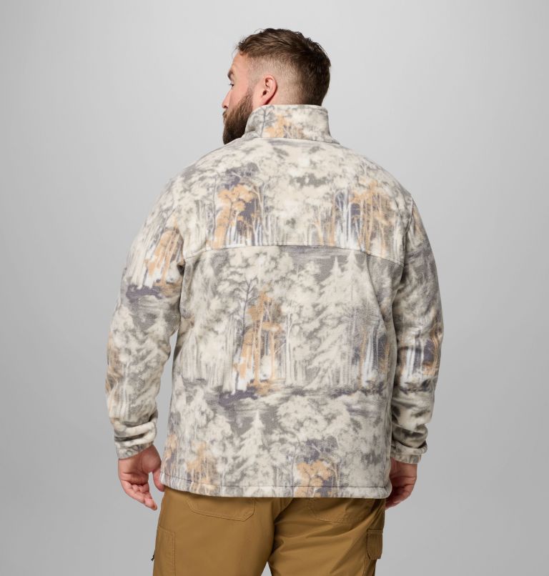 Men's Steens Mountain Printed Fleece Jacket - Big, Color: City Grey Deschutestrees, image 3