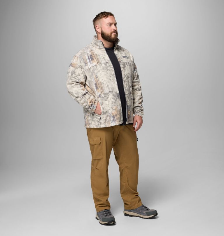 Men's Steens Mountain Printed Fleece Jacket - Big, Color: City Grey Deschutestrees, image 2