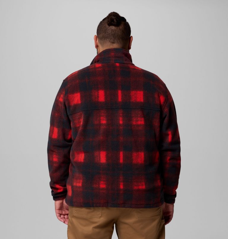 Men's Steens Mountain Printed Fleece Jacket - Big, Color: Sail Red Omblur, image 3