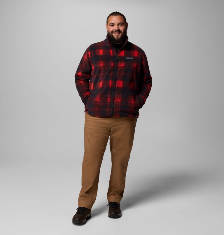 Men's Steens Mountain Printed Fleece Jacket - Big, Color: Sail Red Omblur, image 2