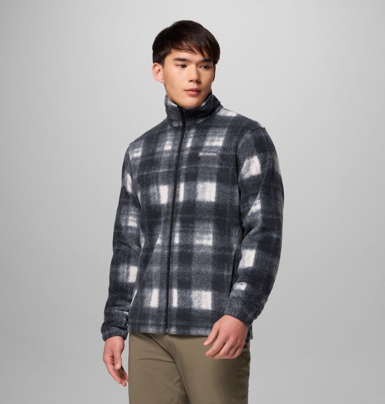Men's Steens Mountain Printed Fleece Jacket - Tall, Color: Chalk Omblur, image 4