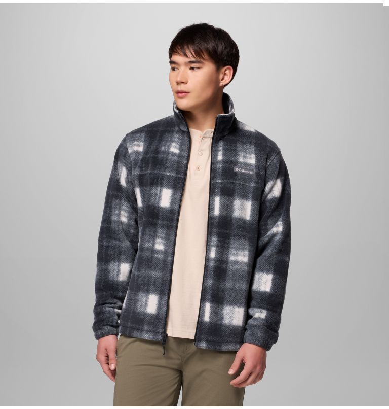 Men's Steens Mountain Printed Fleece Jacket - Tall, Color: Chalk Omblur, image 5