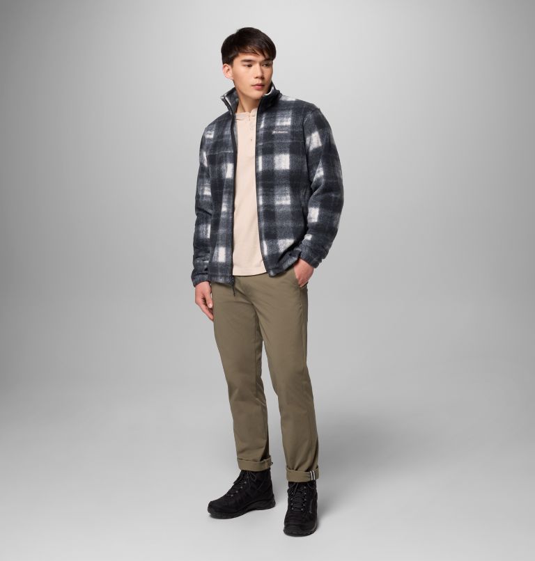 Men's Steens Mountain Printed Fleece Jacket - Tall, Color: Chalk Omblur, image 2